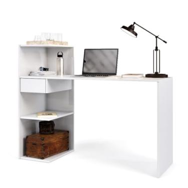 Imagem de Mesa Escrivaninha Euro Com Prateleiras Para Quarto E Escritórios (Banco)