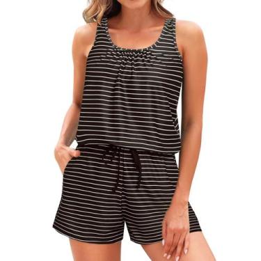 Imagem de Roupa de banho Tempt Me Romper de uma peça com short feminino preto L