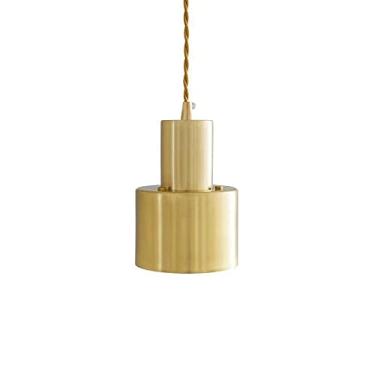Imagem de YQSLQZZ Luminária pendente dourada, lustre de restaurante vintage industrial, iluminação decorativa de cabeceira com altura ajustável, luzes de teto suspensas, luz E27*1, altura ajustável