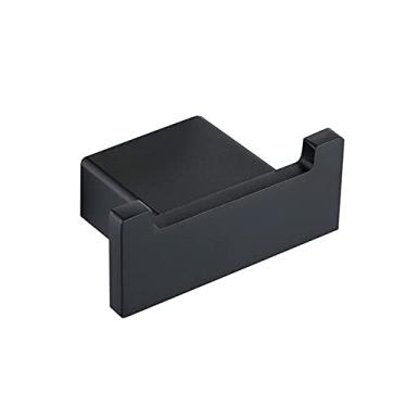 Imagem de Conjunto de acessórios de banheiro preto fosco SUS304 suporte de papel de aço inoxidável suporte de escova de dentes barra de toalha prateleiras de banho, suporte de papel (gancho de roupão)