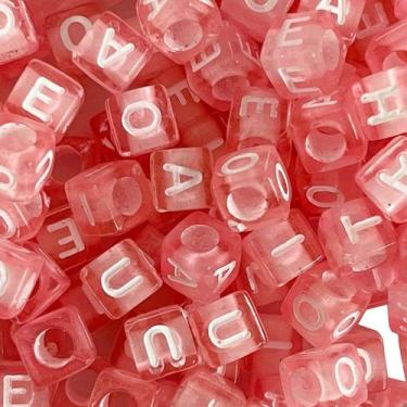 Imagem de miçangas de Letras vogais Redondas e quadradas coloridas crie com dive
