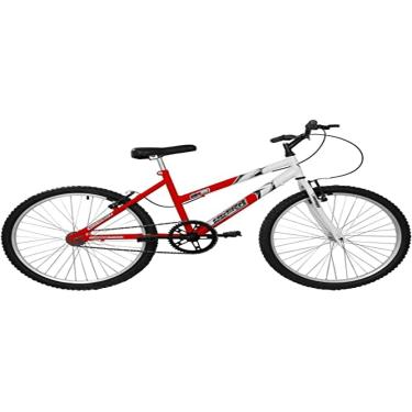 Imagem de Bicicleta de Passeio Ultra Bikes Esporte Bicolor Aro 24 Reforçada Freio V-Brake Sem Marcha Verm Ferrari/Branco