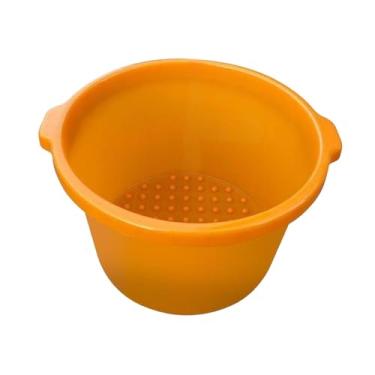 Imagem de oshhni Banheira de Hidromassagem para Pés, Banheira de Imersão com Massagem E Alça, Balde para Pés, Balde de Pesca para Acampamento, Limpeza E Viagem, amarelo alaranjado