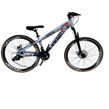 Imagem de Bicicleta 26 VikingX T25 24v Freeride Freio Disco Suspensão 80mm Pneu Slick Fino Fx Amarela1.50-Unissex