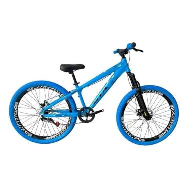 Imagem de Bicicleta Aro 26 Gta Rebel Freeride Downhill Single Aro Vmaxx Freio a Disco Pneu Flame (Azul - Pneu azul, 14)