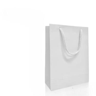 Imagem de Kit 10/50 Unidades Sacola Papel Colorida Extra Pequena - Papel Resistente para Lojas, Presentes, Eventos e Embalagens Comerciais 13x18x06cm(Branca,50)