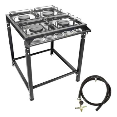 Imagem de Fogão 4 Bocas Grande Industrial Ferro Fundido Alta Pressão