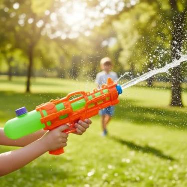 Imagem de Kit 2 Arminhas Pistola Lança Água De Brinquedo Praia Piscina 25cm