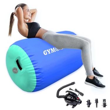 Imagem de Air Roller Gymnastics Barrel Tapete de ar inflável com rolo de ar, tapete de pista de ginástica de barril de ar com bomba para backhandspring/treinamento de torcida/ioga/uso doméstico e ao ar livre