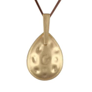 Imagem de joymiao Colar de couro para mulheres, pingente grande, gargantilha hippie, vintage, colar grosso, boêmio, para mulheres, Couro sintético, Sem Pedra Preciosa