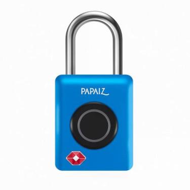 Imagem de Cadeado Para Mala Tsa 35B com Biometria e Senha Azul Papaiz