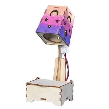 Imagem de Kit de experimentos científicos STEM para crianças com abajur de madeira