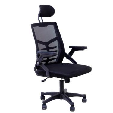 Imagem de Cadeira de Escritório Comfy Prizi Com Apoio De Cabeça - Preta