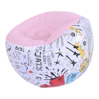 Imagem de TOPINCN Pvc Reunindo Graffiti Inflável Espreguiçadeira sofá Portátil para Casa Sala de Acampamento Inflação Rápida Confortável Fácil Armazenamento (PINK)