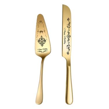 Imagem de Utensílios para servir talheres, conjunto para servir bolo | Conjunto de sobremesa em aço inoxidável | Servidores de pastelaria de torta de bolo lindamente gravados para chá de bebê, festa