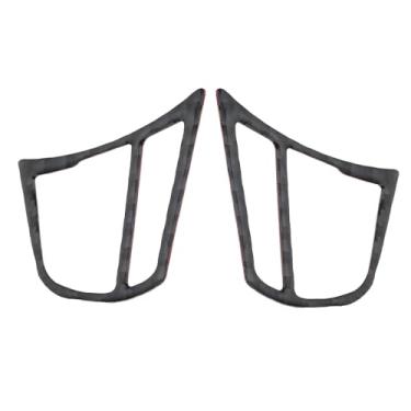 Imagem de YINETTECH 2 peças de botão de controle de volante de carro, acabamento de fibra de carbono, compatível com BMW Série 1 F20 F21 3 Series F30 F31