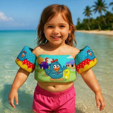 Imagem de Boia de Braço Colete Infantil para Nadar Praia Piscina Estampa Galinha