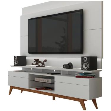 Imagem de Rack Com Painel Para Tv 60 Polegadas Branco Classic +2g 2.2 Com Led - Imcal Móveis