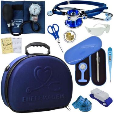 Imagem de Kit Enfermagem Maleta Completa Estagio Super Luxo - Love Saude, AZUL P