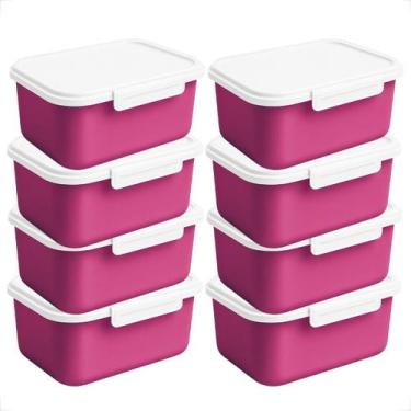 Imagem de Kit de Potes 5 Vasilhas 750ml com Tampa e Trava LIVRE BPA Marmita Reut