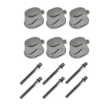 Imagem de Kit 6 Canoas Tom Caixa Cromo 19.4 + 6 Parafusos 51 X 6Mm M6