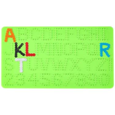 Imagem de BENECREAT Pegboard de contas de fusível, quadros de contas de plástico de 25 x 14 cm, alfabeto A~Z e numeral 1 ~ 9, placas de plástico retangulares para presente de aniversário de artesanato DIY