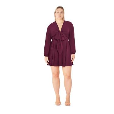 Imagem de City Chic Vestido feminino plus size - Ellie Detail, Roxa, 48