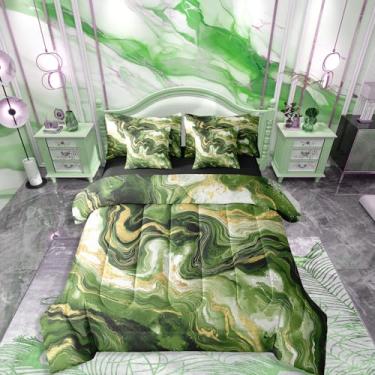 Imagem de Conjunto de cama king de mármore abstrato em uma bolsa, 7 peças, conjunto de cama tie dye gradiente abstrato com textura de mármore, decoração de arte em tinta aquarela, decoração minimalista