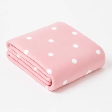 Imagem de Manta Cobertor Em Microfibra Dyuri Mix 180x200cm Toque Aveludado Estampada Em Bolinhas Poa 1 Peça | ADMIRARE (ROSA)