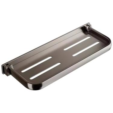 Imagem de Prateleira dobrável de alumínio Rv, solução de armazenamento eficiente de espaço de 30 x 13 cm com parafusos e adesivo para instalação rápida