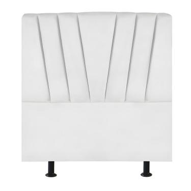 Imagem de Cabeceira Estofada Cama Box Solteiro 90 Cm Louise Corino branco