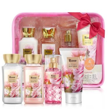 Imagem de Conjunto de presentes de banho e corpo Bodybeau Rose para mulheres e m