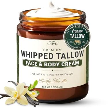 Imagem de RAW ACTIVES Sebo bovino para cuidados com a pele - 100% grama alimentada com capim finalizado com jojoba, pera espinhosa, rosa mosqueta, óleos de tamanu, neroli, baunilha e mel de manuka