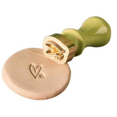 Imagem de Carimbo de cerâmica personalizado com cabeça de latão, ferramenta de carimbo de letra de argila para cerâmica, sabão e assinatura de cera (3,8 cm)