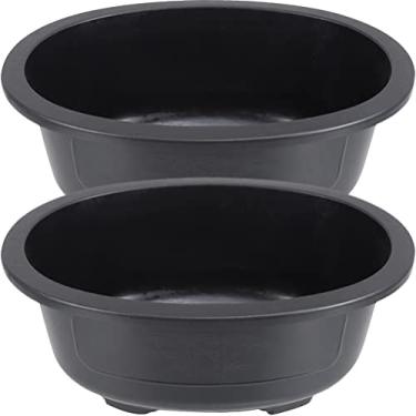 Imagem de 2pcs Large Oval Bonsai Pot Drainage Flower Planter for Indoor Gardening Balcony Decoration and Home Ornaments Breathable Container for Growth(50X39CM)