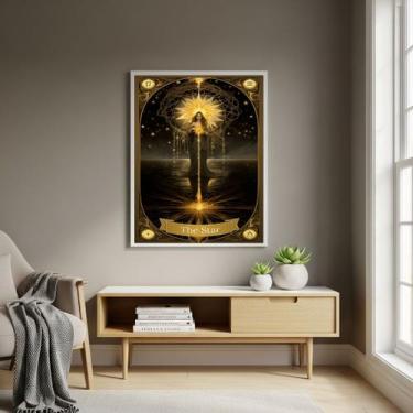 Imagem de Quadro Decorativo Carta de Tarô A Estrela - 70x50cm Cor:Moldura Preta 