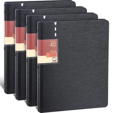 Imagem de WORPSON Fichário de apresentação com 40 bolsos, exibe 80 páginas, 23 x 30 cm com mangas de plástico, organizador de portfólio para documentos, certificados, obras de arte, fotos, protetores de folhas