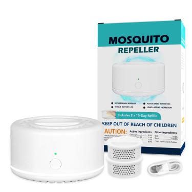 Imagem de Repelente de mosquitos ao ar livre, repelente de insetos ao ar livre, repelente eletrônico de mosquitos para acampamento, passeio, caminhada, dispositivo de controle de mosquitos (2 recargas