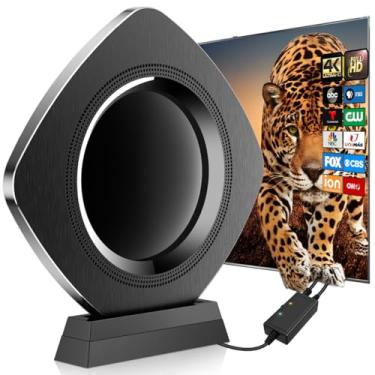 Imagem de Antena de TV interna mais forte com alcance de mais de 2900 milhas, melhor antena digital de 2025 para Smart TV externa, antena HDTV amplificada, canais locais com amplificador de sinal de 11,5 m