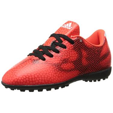 Imagem de adidas Tênis de futebol Performance F5 TF J (criança pequena/criança grande), Solar vermelho/branco/preto, 4 Big Kid