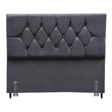 Imagem de Cabeceira Para Cama Box King 195 Cm Manuela Com Frame Suede Cinza Escuro