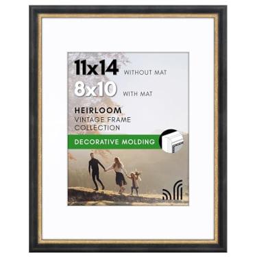 Imagem de Americanflat Molduras vintage - Porta-retrato 28 x 35 cm com detalhes em contas e vidro resistente a estilhaços - Use como moldura de 20 x 25 cm ou exibição de fotos 28 x 35 cm sem tapete - Coleção