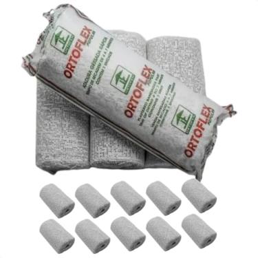 Imagem de Kit 10 Ataduras Gessadas Rapidas 10cmx3m Ortopédico Moldável