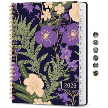 Imagem de Agenda 2026, agenda semanal e mensal para mulheres, janeiro de 2026 a dezembro de 2026 bonita agenda com abas mensais, bolso interno, encadernação em espiral, perfeita para escritório, casa, escola
