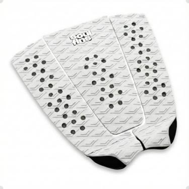 Imagem de Deck para Prancha de Surf Modelo Atleta - Tração Extrema com Kick 27mm - Antiderrapante 3 Peças Vazado - Design Dupla Cor (Cinza/Preto)