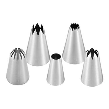 Imagem de 5PCS Pontas de Gelo para Decorar Bolo Piping Aço Inoxidável Glacê Massa Cupcake Biscoito Sobremesa DIY Cozinha Festa Aniversário Utensílios Restaurant