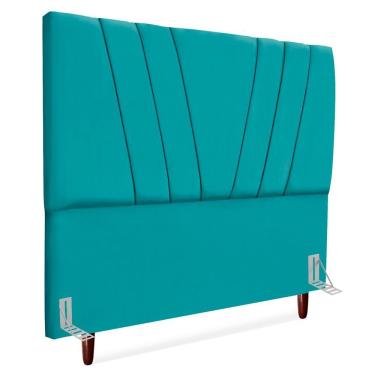 Imagem de Cabeceira Queen 160 Cm Com Frame Belgica Suede Azul Turquesa Artte Azul Turquesa