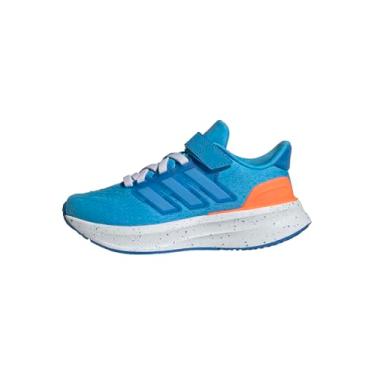 Imagem de adidas Tênis infantil unissex Ultrarun 5 de renda elástica, Água-marinha lúcida/branco/azul claro, 11.5 Little Kid