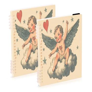 Imagem de Burbuja Cadernos de cupido dos namorados, papel pautado universitário A5 com 60 folhas, fichário para diário, escritório, 2 unidades