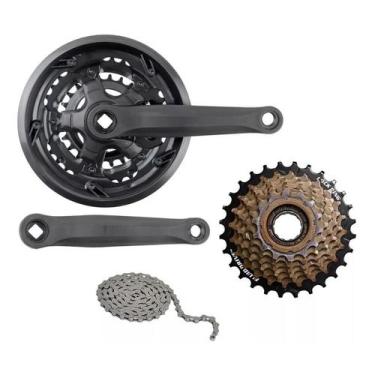Imagem de Kit Relação Bicicleta Pedivela + Catraca + Corrente 21 Velo - LTX, WG 